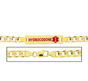 Men s Hydrocodone Curb Link Medical ID Bracelet