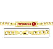Women s Emphysema Curb Link Medical ID Bracelet