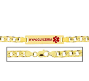 Men s Hypoglycemia Curb Link Medical ID Bracelet
