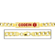 Men s Codeine Curb Link Medical ID Bracelet