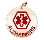 Medical Round Alzheimers Charm or Pendant
