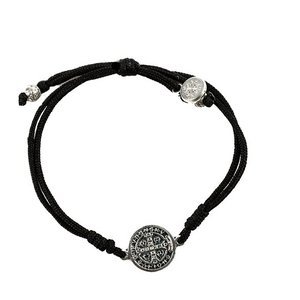   My Saint My Hero   Saint Benedict Serenity Cross Cord Bracelet