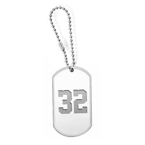 Stainless Steel Custom Number Dog Tag Keychain