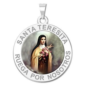 Santa Teresita Religious Color Round Medal  EXCLUSIVE 