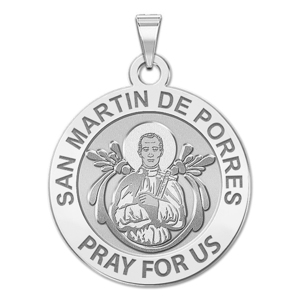 San Martin De Porres Round Religous Medals