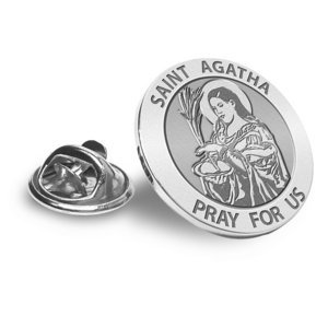 Saint Agatha Religious Brooch  Lapel Pin   EXCLUSIVE 