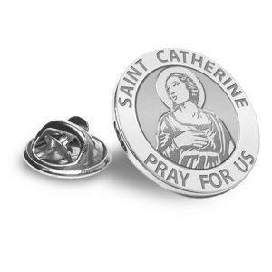 Saint Catherine of Alexandria Religious Brooch  Lapel Pin   EXCLUSIVE 
