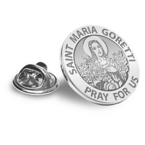 Saint Maria Goretti Religious Brooch  Lapel Pin   EXCLUSIVE 