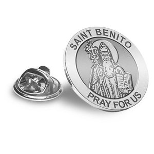 Saint Benito Religious Brooch  Lapel Pin   EXCLUSIVE 