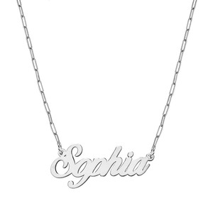 Script Name Necklace with Paperclip Chain Included