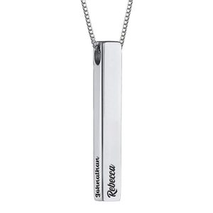 Personalized Vertical 3D Name Bar Necklace
