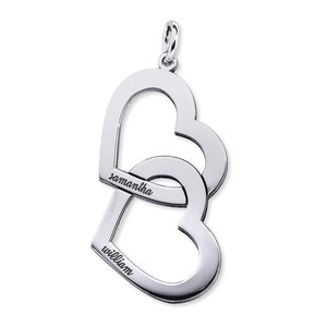 Interlocking Double Heart Name Necklace