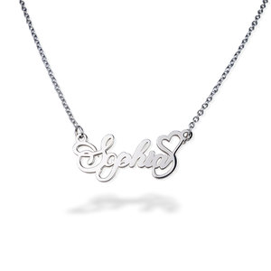 Name Necklace with Swirl Heart