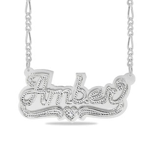 Diamond Cut Script Name Necklace with Chain Included
