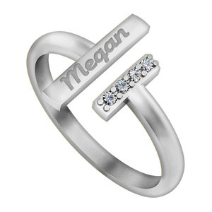 Exclusive Personalized Name Ring with Genuine Diamonds
