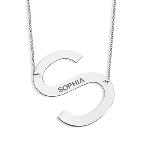 Big Initial Name Necklace with Chain Included