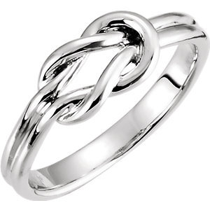 Sterling Silver Knot Ring w  Engravable Band