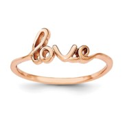 Sterling Silver Rose Gold Plated Love Ring