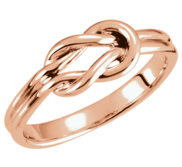 14K Rose Gold Love Knot Ring w  Engravable Band