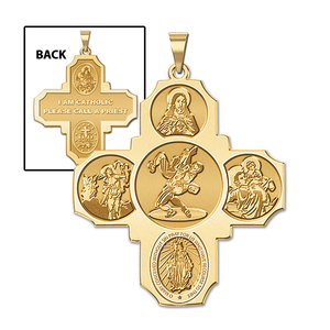 Four Way Cross   Wrestling Religious Medal   EXCLUSIVE 