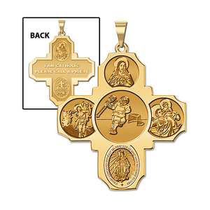 Four Way Cross   Lacrosse Religious Medal   EXCLUSIVE 