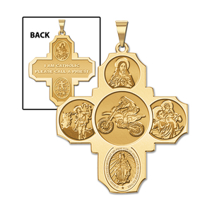 Four Way Cross   Motocross Religious Medal   EXCLUSIVE 