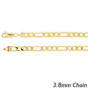 14K Yellow Gold 3 8mm Figaro Link Chain