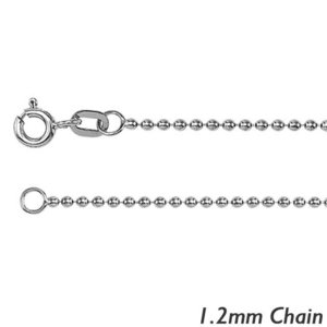 14K White Gold 1 2mm  Bead Chain