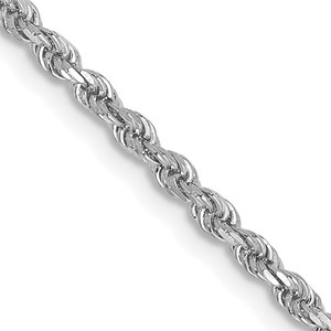 14K White Gold 2 mm Rope Chain