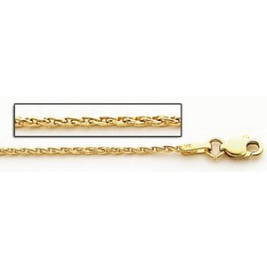 14K Yellow Gold 1 8mm Parrisan Wheat Chain