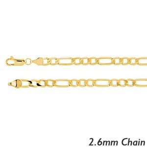 14K Yellow Gold 2 6mm Figaro Link Chain