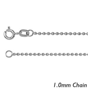 14K White Gold1 0mm  Bead Chain