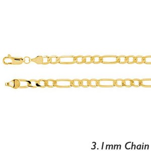 14K Yellow Gold 3 1mm Figaro Link Chain
