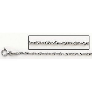 Sterling Silver Diamond 1 8mm Cut Rope Chain