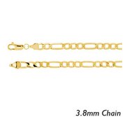 14K Yellow Gold 4mm Figaro Link Chain