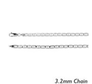 14K White Gold 3 2mm Diamond Cut Anchor Chain