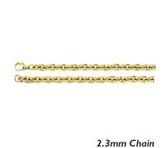 14K Yellow Gold 2 3 mm  Rolo Chain
