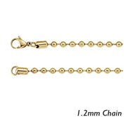 14K Yellow Gold 1 2mm Bead Chain