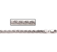 Sterling Silver 4 75mm Diamond Cut Rope Chain