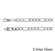Sterling Silver 5 5mm Figaro Chain