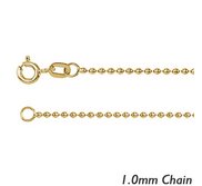 14K Yellow Gold 1 0mm  Bead Chain