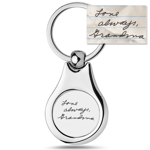 Stainless Steel Personalized Handwriting Round Keychain
