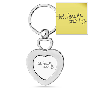 Stainless Steel Personalized Handwriting Heart Keychain