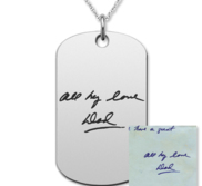 Stainless Steel Personalized Handwriting Dog Tag w  24  Ball Chain