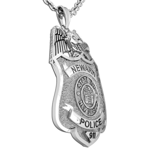 Personalized Police Badge Necklace or Charm   Shape 13