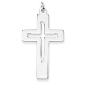 Sterling Silver Hammered Latin Cross Pendant