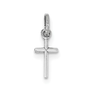 Sterling Silver Rhodium plated Cross Charm