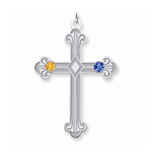 Sterling Silver Crystal Family Cross Pendant