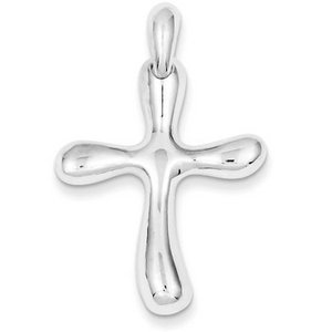 Sterling Silver Freeform Cross Pendant
