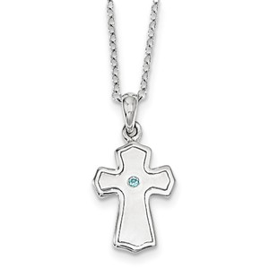 Sterling Silver CZ Child Of God  Boy  14in  Necklace